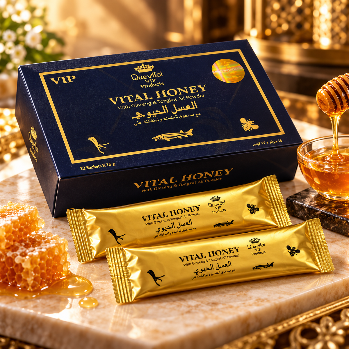 Quevital VIP Vital Honey – 12 Sachets